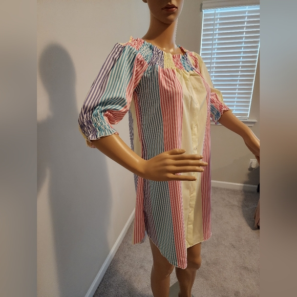 Chic Me Multicolor Stripe Off-the-Shoulder Dress - Picture 5 of 6